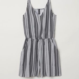 H&M Black & White Short Patterned Romper